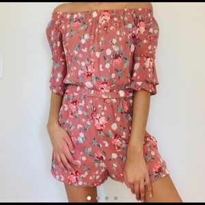 Pink Floral Romper